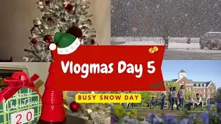 Busy Snow Day| Picking Courses| Showing Xmas Lights| Vlogmas Day 5