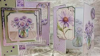 Cardmaking with Hunkydory's A Year of Flowers topper collection - September Aster