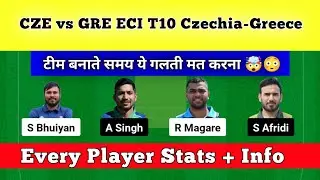CZE vs GRE Dream11 Prediction | CZE vs GRE Player Stats | CZE vs GRE Dream11 Team | CZE vs GRE |