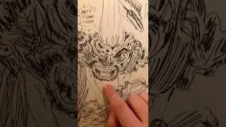 More brush pen drawing i made #drawing #draw #manga #shorts
