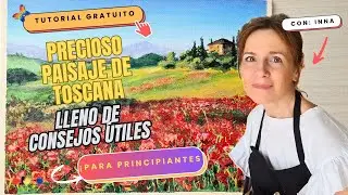 Acrílico PASO a PASO 🎨 Paisaje con Amapolas y TIPS esenciales