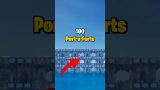100 Port-a-Forts In FORTNITE = MASSIVE XP 🧠 #fortnite #shorts
