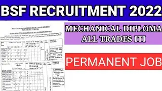 BSF RECRUITMENT MECHANICAL DIPLOMA 2022