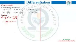 CALCULUS: Lesson 10 (Rules of differentiation cont'd)