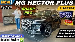 New MG Hector Plus 7 Seater 2026 | Hector Plus Sharp Pro CVT Petrol Detailed Walkaround Review ✅