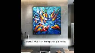 Colorful KOI Fish Feng shui painting