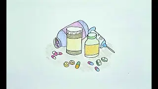 how to draw medicine cartoon step by step
