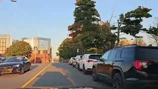 Driving around Citadel Hill, downtown Halifax in autumn.