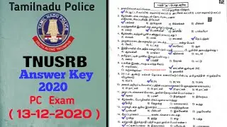 TNUSRB  Exam answer key 2020 | Original question papers answer key | PC exam answer key ....