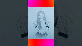 A Beautiful princess girl drawing #shorts #drawing #ytshorts #youtubeshorts #viralshorts #viral #art