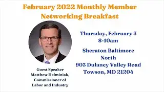 Baltimore County Chamber of Commerce Breakfast Matthew Helminiak Commissioner of Labor and Industry