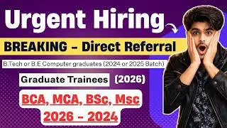 Finally Graduate Engg Trainee 2024/2025/2026 Batch | Today Last Date 😱