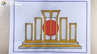 Рисунок Шахид Минара | Символ мучеников языка Бангладеш #rongdhonuartanddrawing