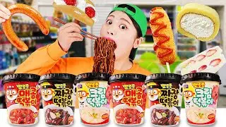 Korea Convenience Store Food Noodle Sausage Dessert Mukbang DONA