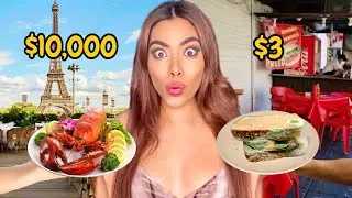 Sobreviviendo 24 hrs comiendo BARATO VS CARO! | Rebeca Mendiola