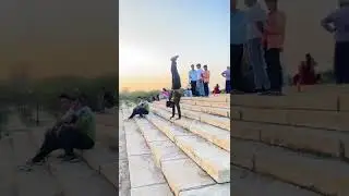 Handstand Walk On The Stairs 🔥 Gymnastics Training @Official_Sachin_Yadav #Handstand #Viral #shorts