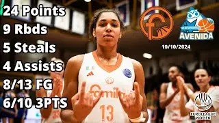 Janelle Salaun 24 Points vs Avenida - Euroleague 2024-25
