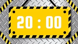 20-Minute Timer | With Alarm Bell & No Music | Construction Zone Theme 🚧 🖤