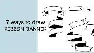 7 different ways to draw RIBBON BANNER | in 3 minutes | Quick & easy way