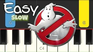 Ghostbusters - EASY PIANO TUTORIAL - Slow Version #halloween