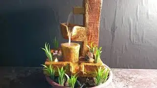 how to make amazing beautiful waterfall fountain#cement craft idea