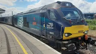 DRS 'The Poppy' 68033 Loco Pulls A Rake Of TPE Mk5 Coaches Out Of York For Scarborough 2/7/22