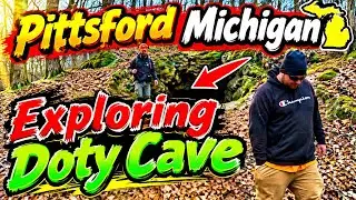 Exploring Doty Cave Pittsford Michigan Mike goes in