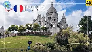 Paris Hidden Montmartre Walk 4K 🇫🇷Secret Streets around Sacr&eacute;-C&oelig;ur➜ Vineyard➜ La Maison Rose