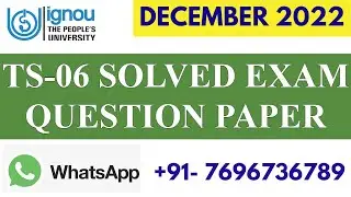 TS-06 Previous Year (DECEMBER 2022) Solved Exam Paper II Fully Solved