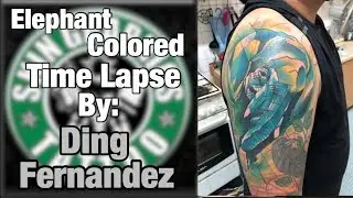 Elephant Tattoo Colored TATTOO TIME LAPSE By: Ding Fernandez