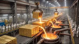 Dentro De La Fábrica De Oro De 24K 🏭 Cómo El Mineral Se Refina En Lingotes | Proceso Completo