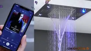 Ciel de pluie 400x400 mm led, Bluetooth, musicale, Talis finition chrome