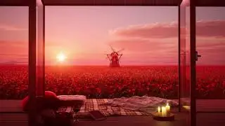 🌹 Атмосфера весеннего заката с тюльпанами 🌹 Весенние звуки, птицы, нежный ветер