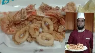 ইটালিয়ান মজাদার Frittura Di Pesce।।Italian Squid/Shrimp Fish Chips Recipe।।