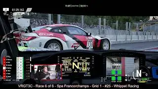 VRGT3C - Race 6 of 6 - Spa Francorchamps - Grid 1 - #25 - 3D-Simgear.de Motorsport
