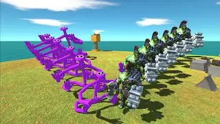 Evolved Rainbow Friends Purple Monster vs Hulk Warrior Level Up - Animal Revolt Battle Simulator