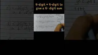#shorts Class 6 3.8 Q1 4-digit + 4-digit to give a 6-digit sum #ncert #maths