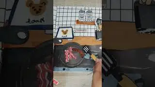 [ 🥓paper play 🥓 ] paper doll house quiet book || cooking asmr #shorts #papercraft #paperdiy