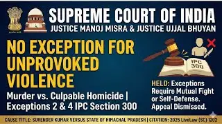 Surender Kumar vs State Of Himachal Pradesh Murder vs Culpable homicide Exceptions 2 & 4 IPC Sec 300