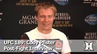UFC 189: Cody Pfister On Victory Over Cedeno, Being 1st To Win In Reebok Gear