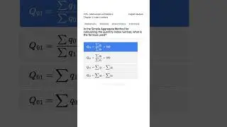 Simple Aggregate Method Quantity Index Formula 12th Math Stats