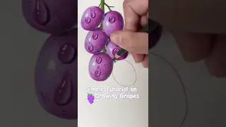 Hyper Realistic Grape Drawing 🍇✨ | Satisfying Color Pencil Art #Shorts