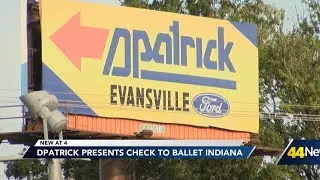 DPatrick presents a check to Ballet Indiana