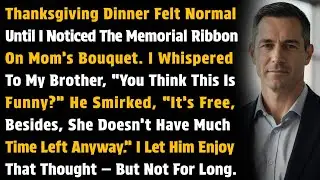 Thanksgiving Dinner Felt Normal Until I Noticed The Memorial Ribbon On Mom’s Bouquet. I Whispered…