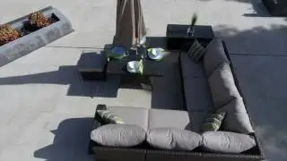 Moda furnishing rattan garden furniture- LEDBURY 12: Rattan Corner Sofa and Dining Combo