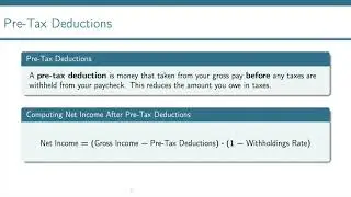 Pre Tax Deductions