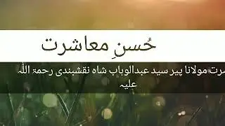 Husn e Muashrat Hazrat Maulana Peer Abdul Wahab Shah RH