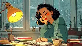 [playlist] 따뜻한 조명 아래, 책과 함께하는 고요한 밤—창밖에는 조용히 내리는 눈 | Soft Winter Jazz Playlist for a Focus Night