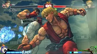 RYU VS KEN | CPU VS CPU Ultra Street Fighter IV  (Hardest AI)