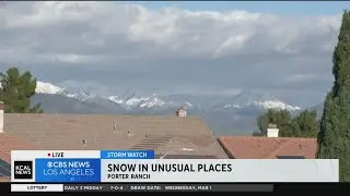 Snow in unusual places in the San Fernando Valley
